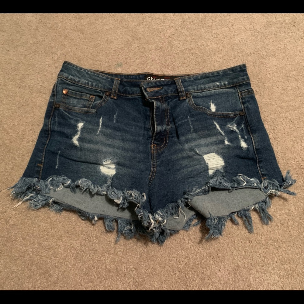 Enjean shorts! Raw edge hem.